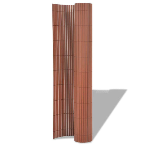 Double-Sided Garden Fence PVC  Brown
