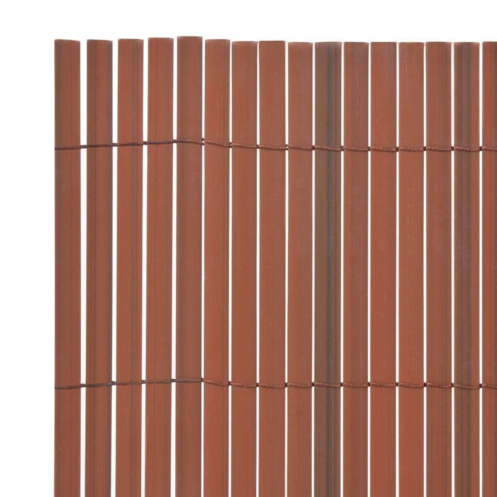 Double-Sided Garden Fence PVC  Brown