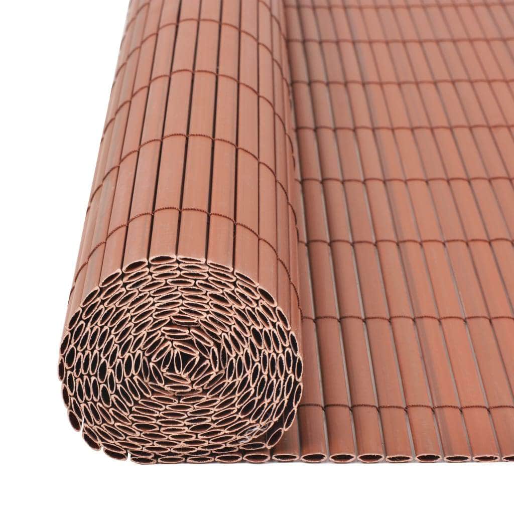 Double-Sided Garden Fence PVC  Brown
