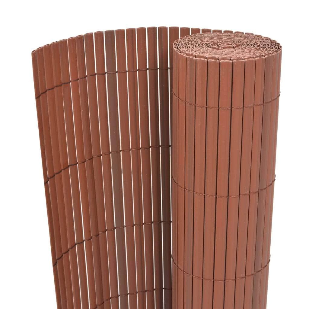 Double - Sided Garden Fence PVC Brown - Simple deals