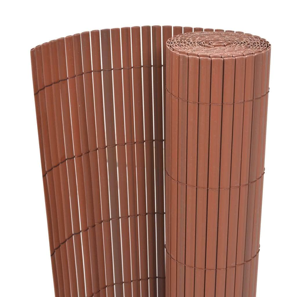 Double - Sided Garden Fence PVC Brown - Simple deals