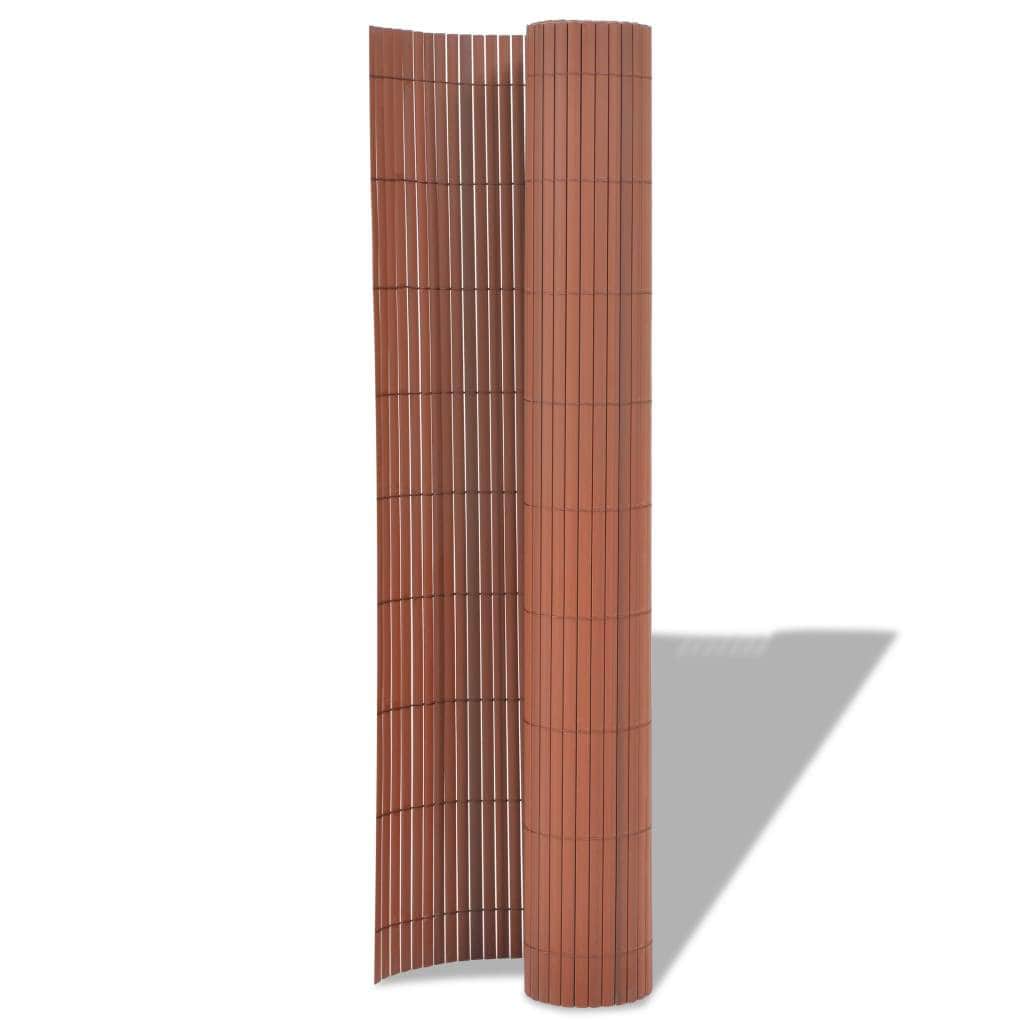 Double - Sided Garden Fence PVC Brown - Simple deals