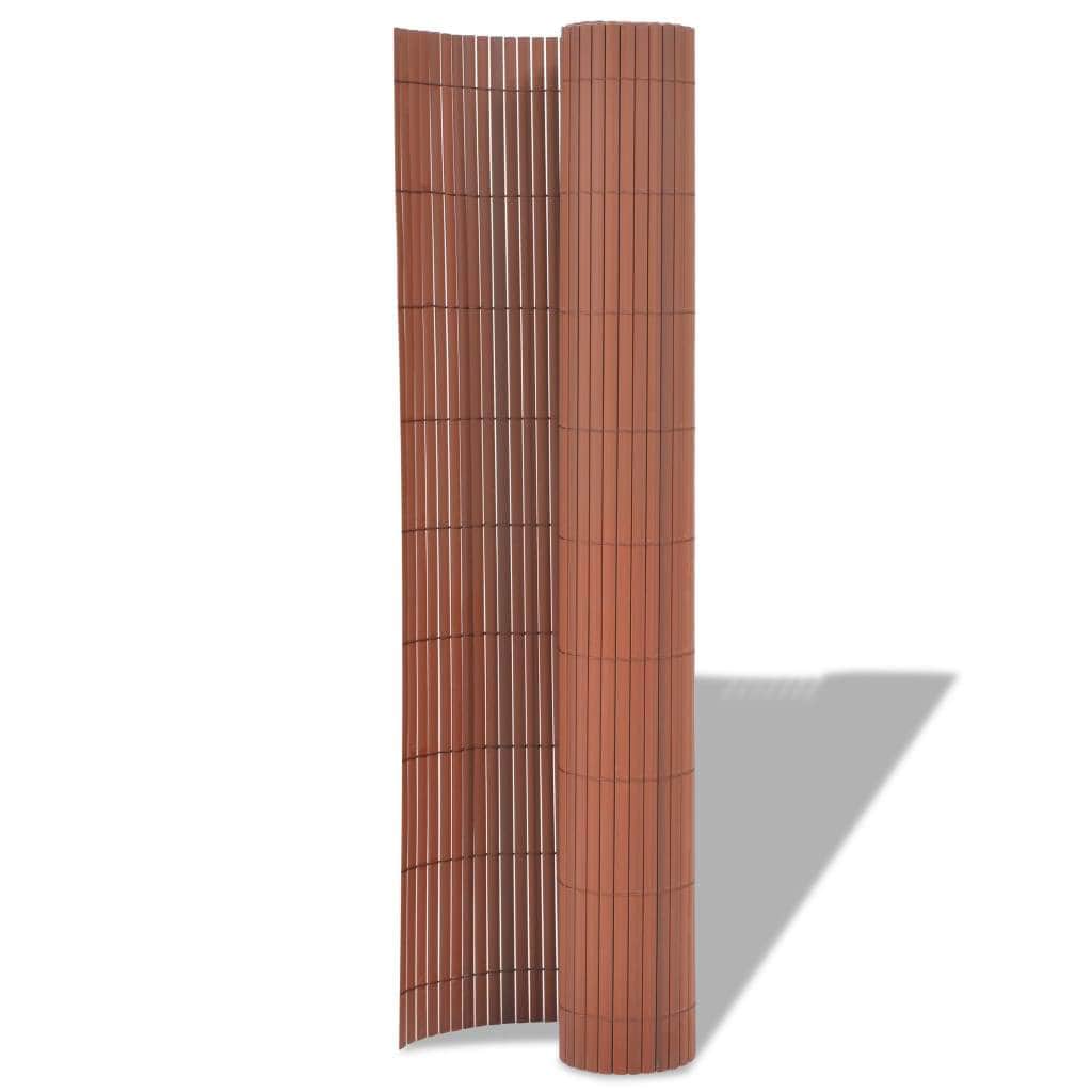 Double - Sided Garden Fence PVC Brown - Simple deals