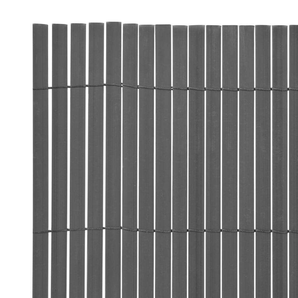 Double-Sided Garden Fence PVC Grey