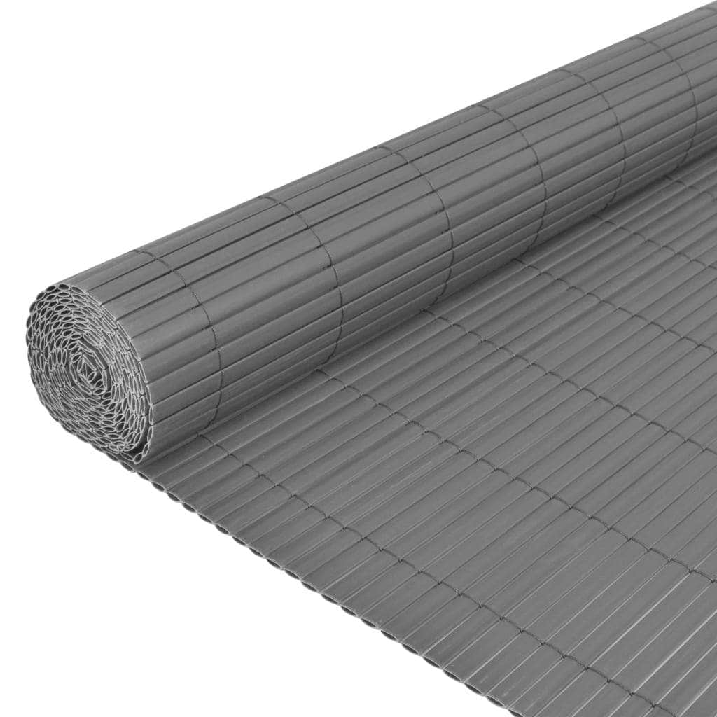 Double-Sided Garden Fence PVC Grey