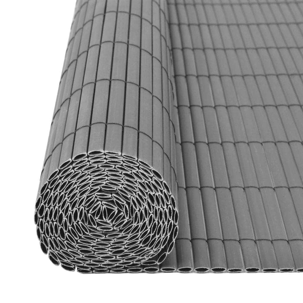 Double-Sided Garden Fence PVC Grey