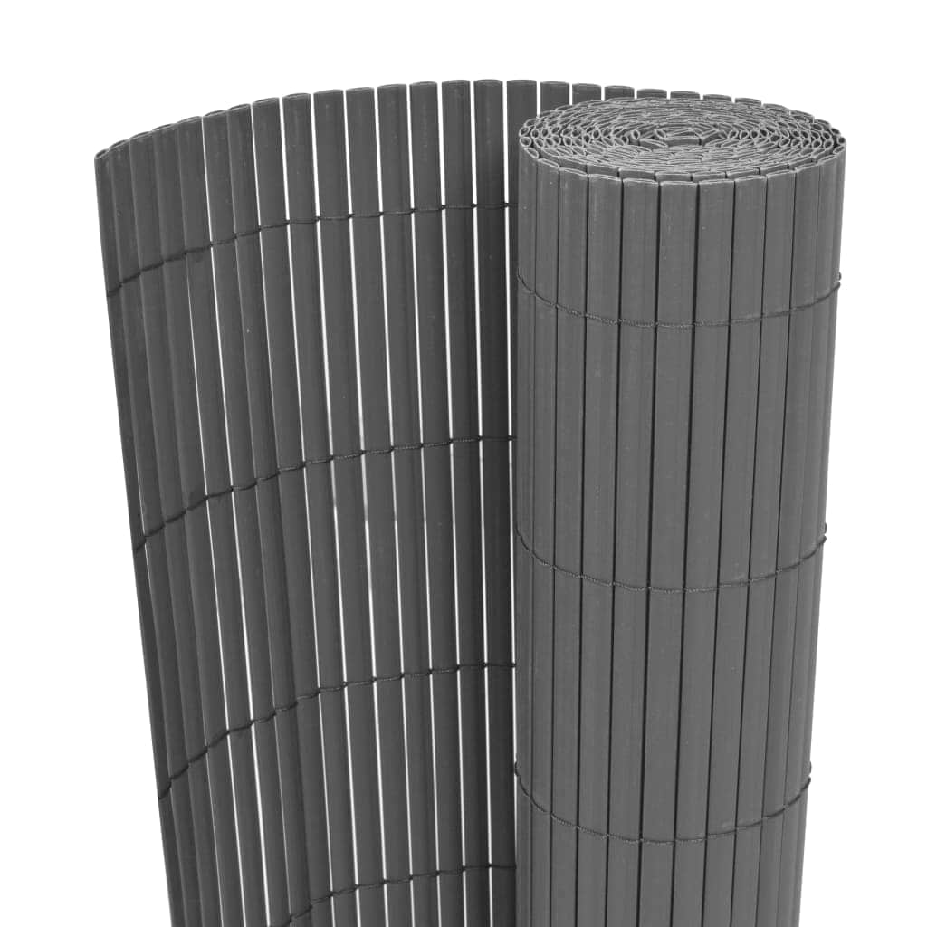 Double - Sided Garden Fence PVC Grey - Simple deals