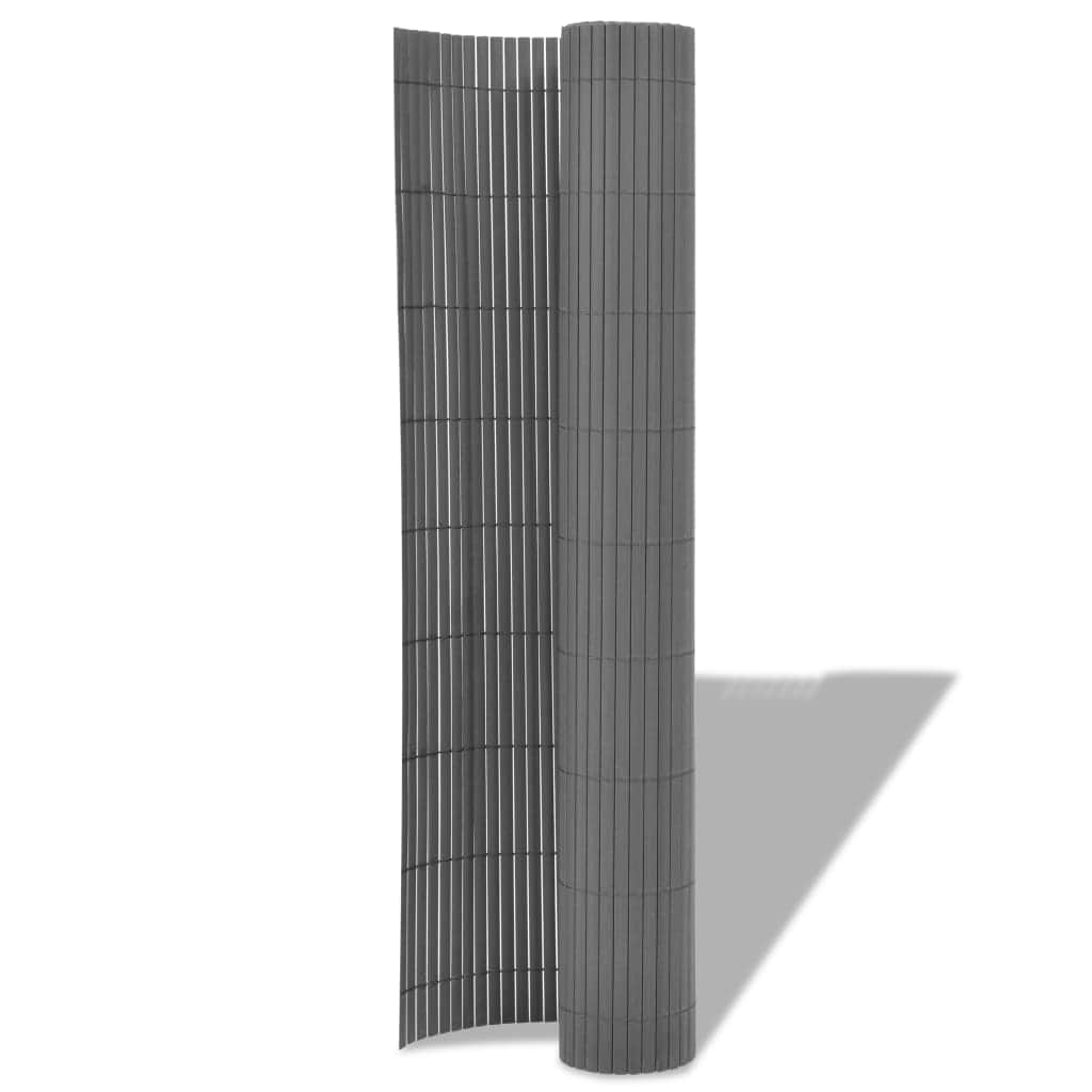 Double - Sided Garden Fence PVC Grey - Simple deals