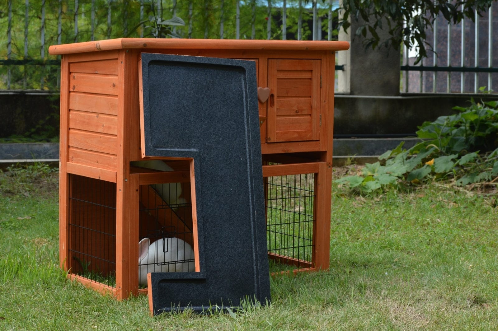 Double Storey Rabbit Hutch Guinea Pig Cage , Ferret Cage W Pull Out Tray with Small Animal Habitats & Cages