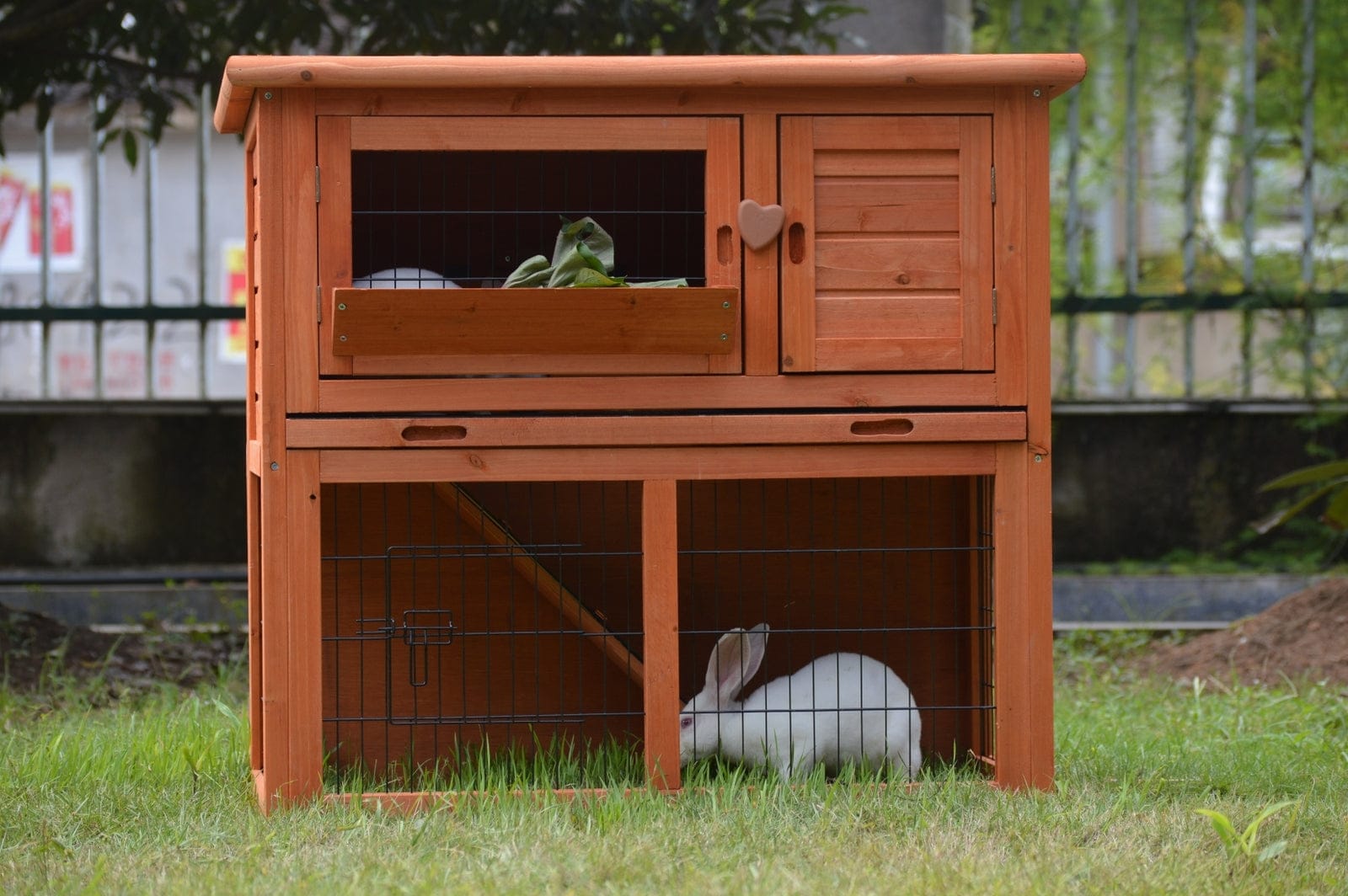 Double Storey Rabbit Hutch Guinea Pig Cage , Ferret Cage W Pull Out Tray with Double