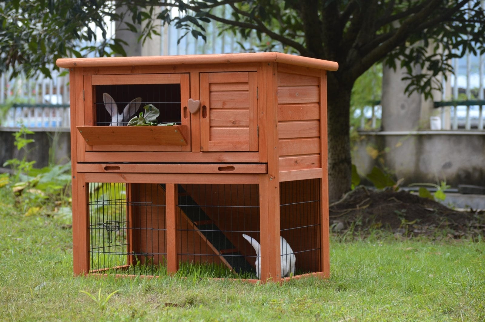 Double Storey Rabbit Hutch Guinea Pig Cage , Ferret Cage W Pull Out Tray - Small Animal Habitats & Cages