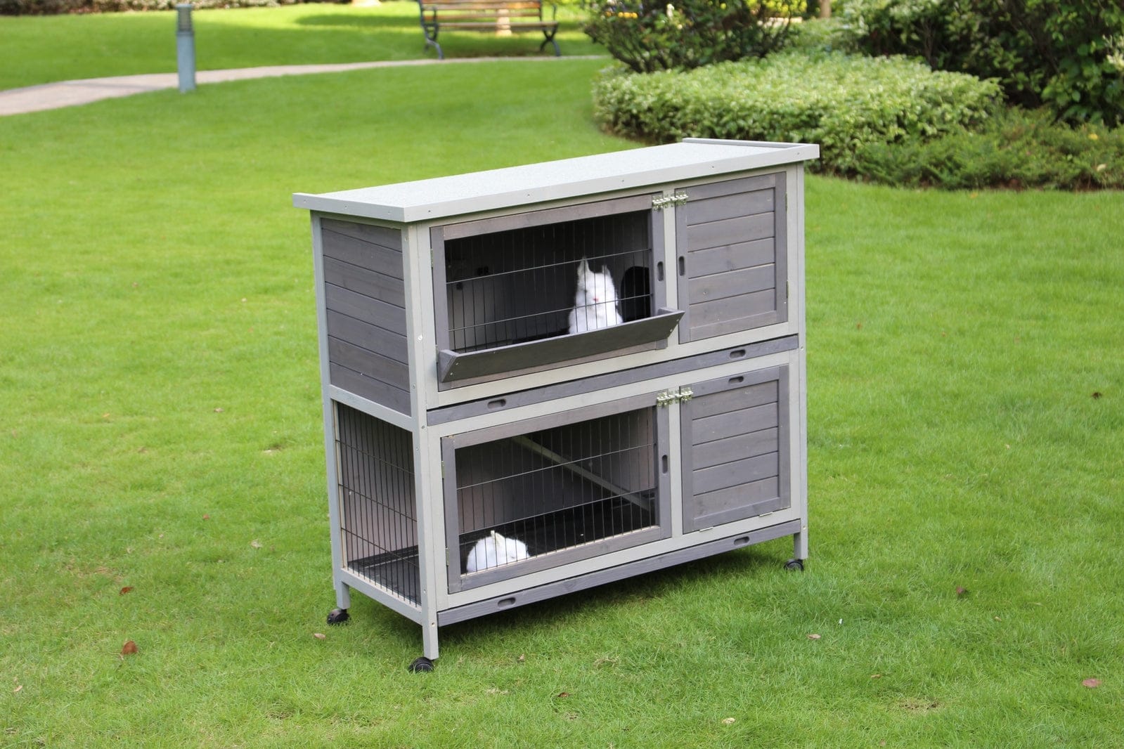 110Cm Xl Double Storey Rabbit Hutch Guinea Pig Cage , Ferret Cat Cage | Story Pull Out Tray
