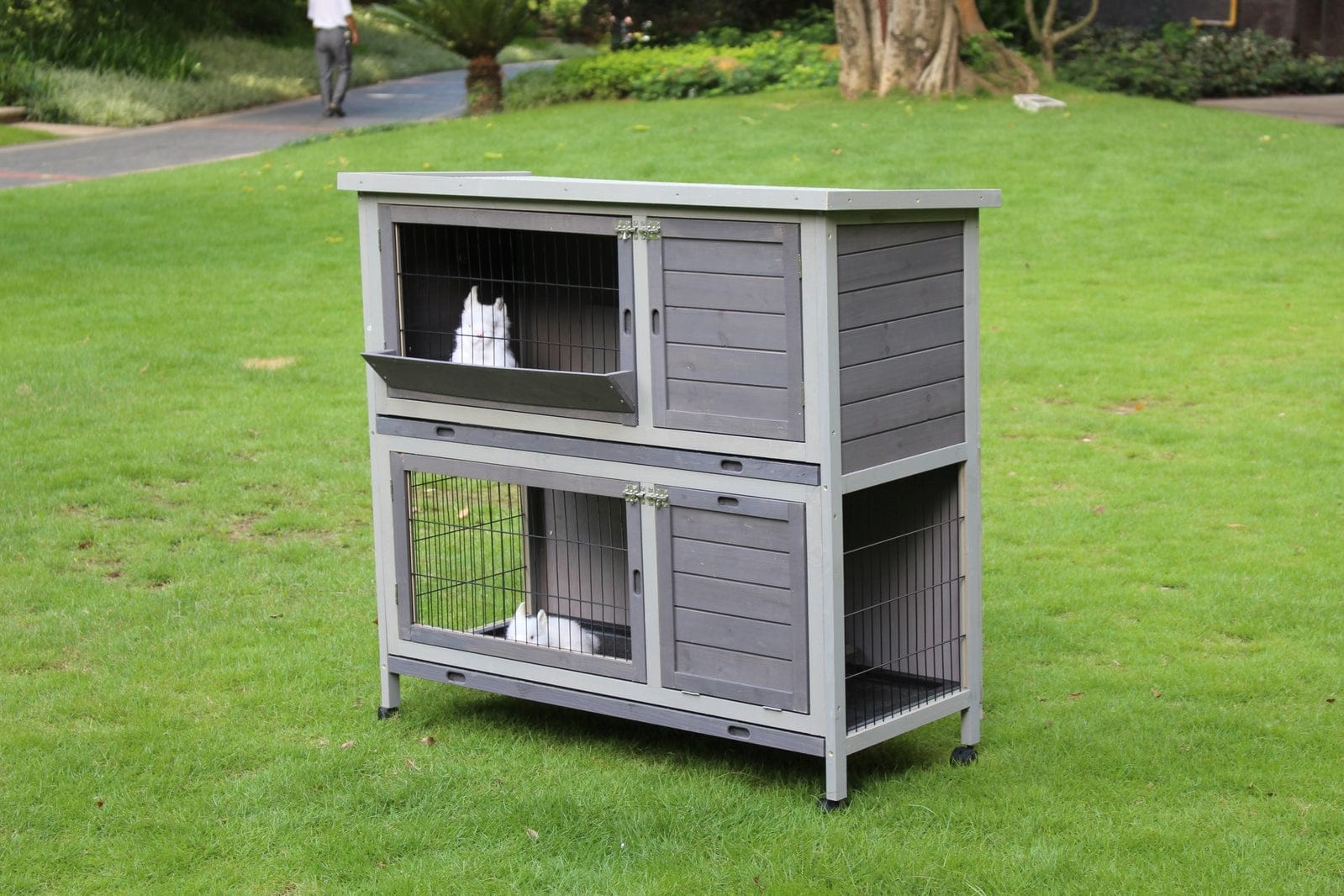 110Cm Xl Double Storey Rabbit Hutch Guinea Pig Cage , Ferret Cat Cage | Small Animal Habitats & Cages