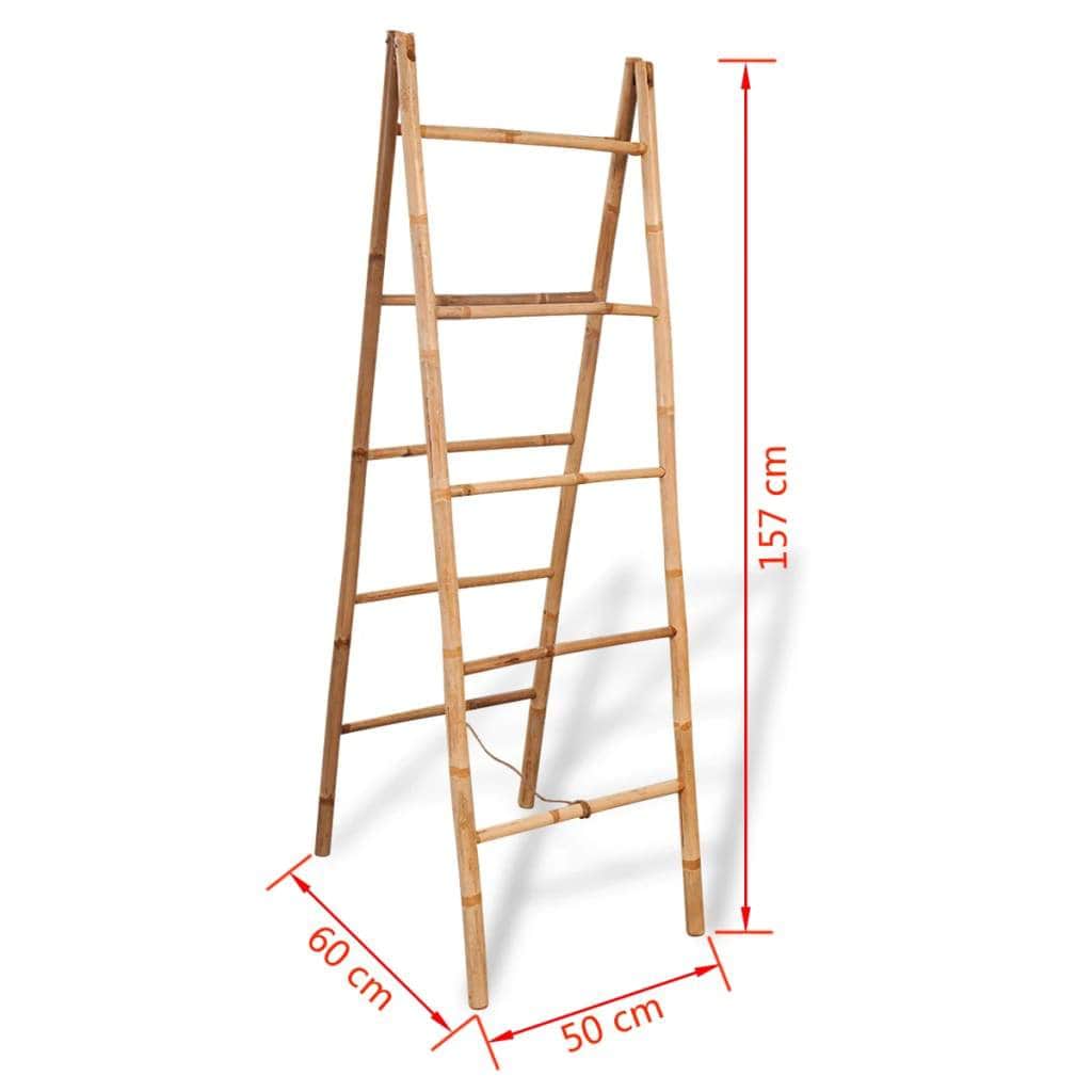 Double Towel Ladder with 5 Rungs Bamboo