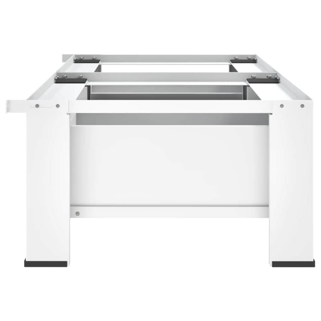 Double Washing and Drying Machine stand with Drawers White