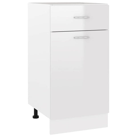 Drawer Bottom Cabinet High Gloss White-Engineered Wood