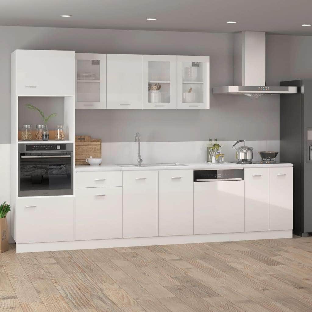 Drawer Bottom Cabinet High Gloss White-Engineered Wood
