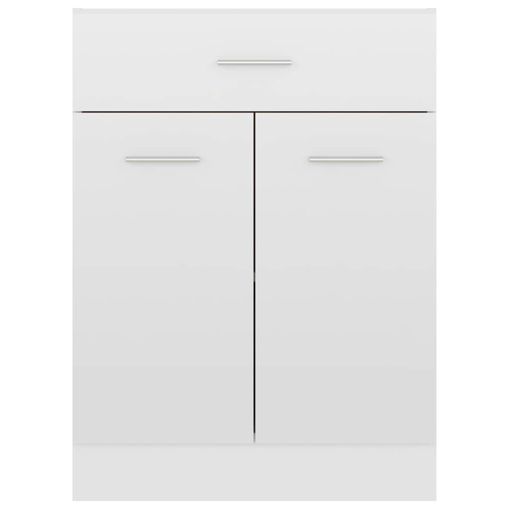 Drawer Bottom Cabinet High Gloss White - Engineered Wood