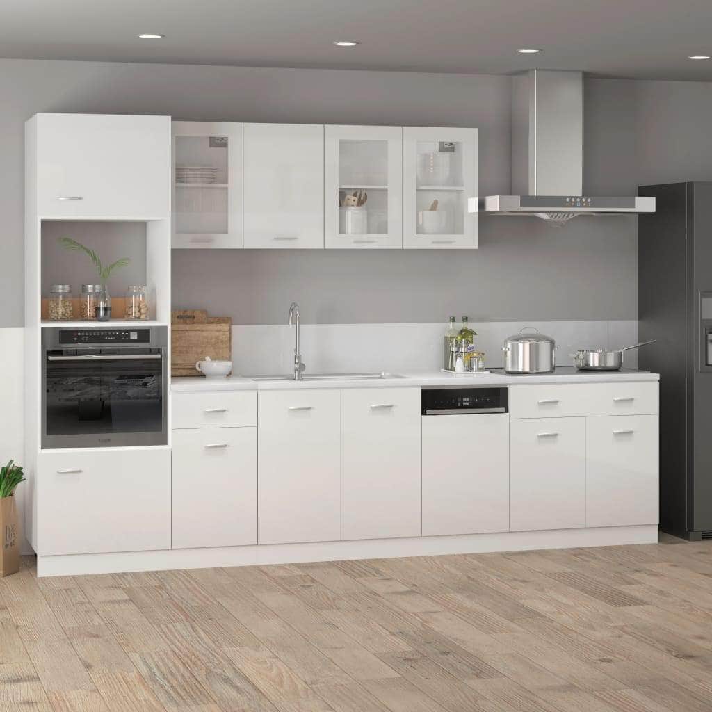 Drawer Bottom Cabinet High Gloss White Engineered Wood