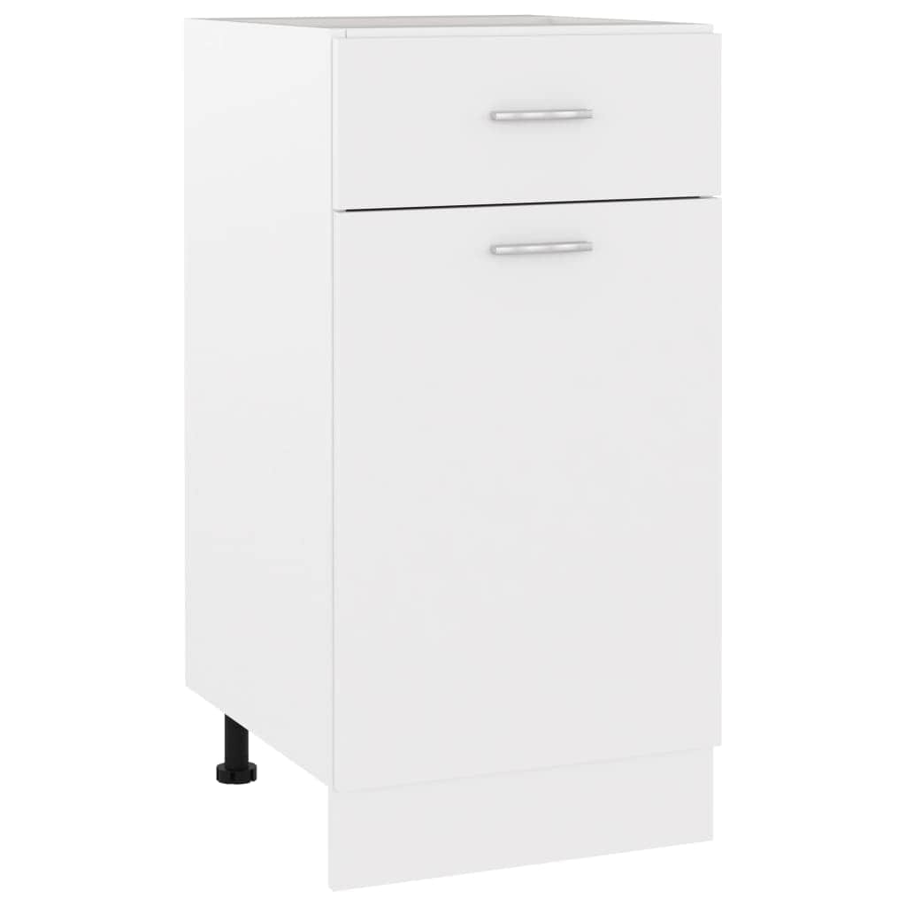Drawer Bottom Cabinet White Engineered Wood