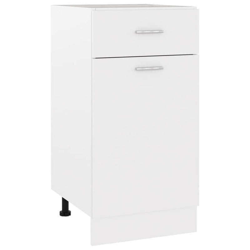 Drawer Bottom Cabinet White Engineered Wood