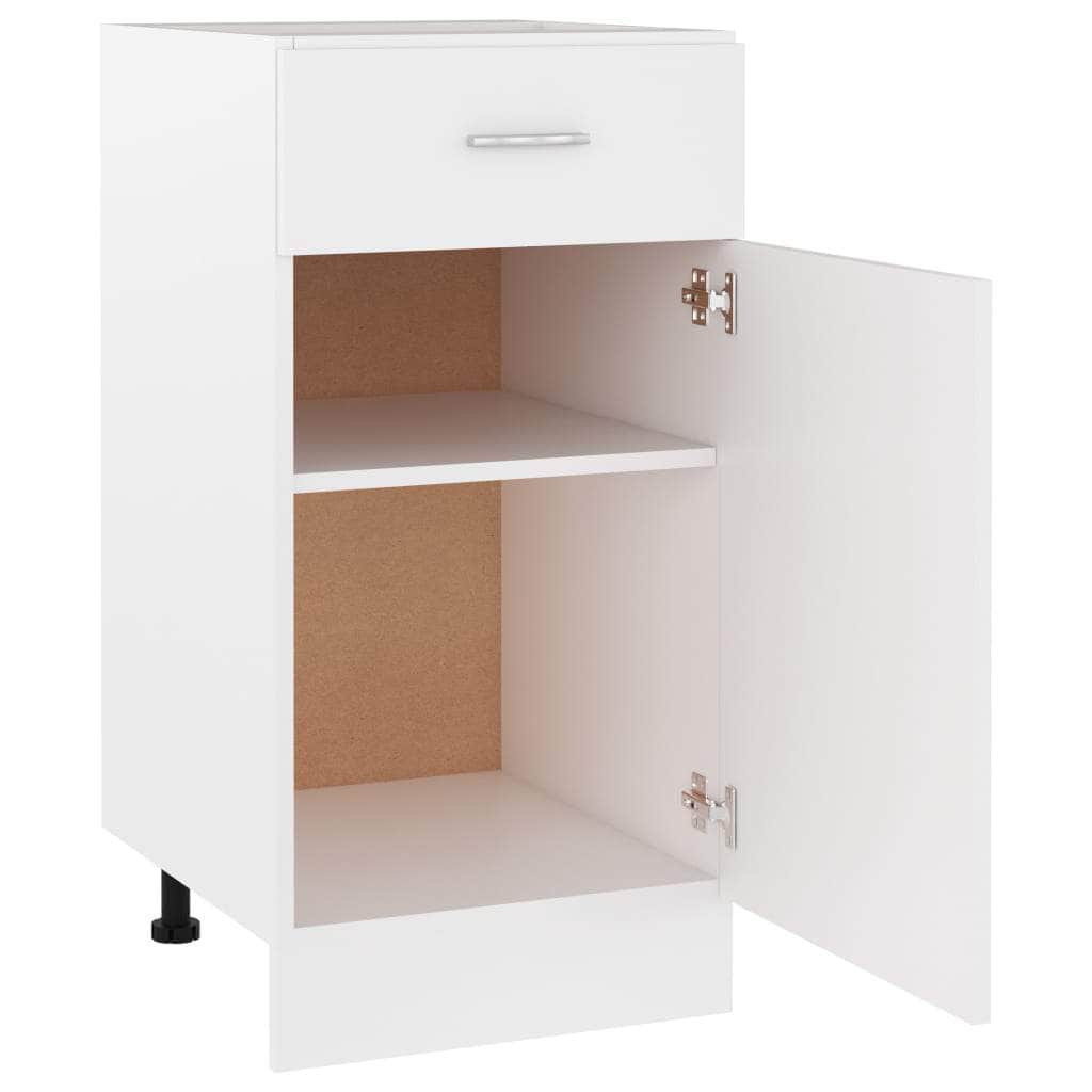 Wood finish - Drawer Bottom Cabinet White Engineered Wood