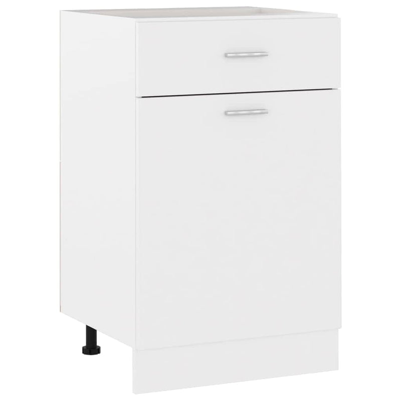 Drawer Bottom Cabinet White Engineered Wood