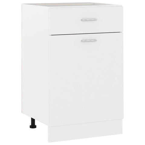 Drawer Bottom Cabinet White Engineered Wood