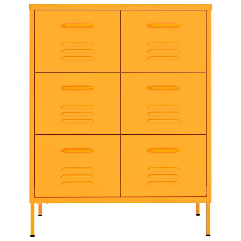 Drawer Cabinet Mustard Yellow Steel