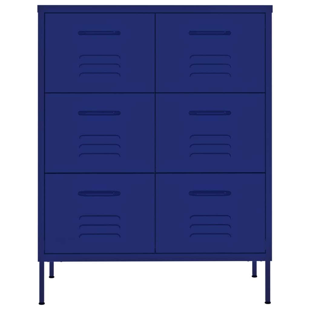 Drawer Cabinet Navy Blue Steel