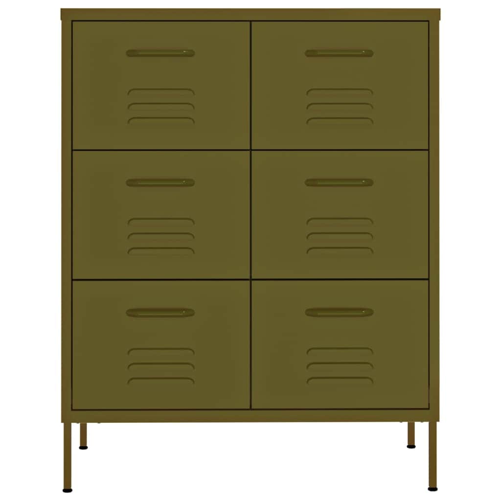 Drawer Cabinet Olive Green Steel