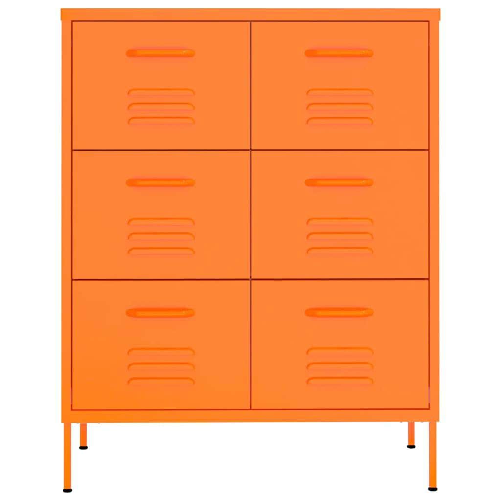 Drawer Cabinet Orange Steel