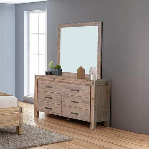 Dresser Table Mirror Makeup Cabinet with Drawer Oak