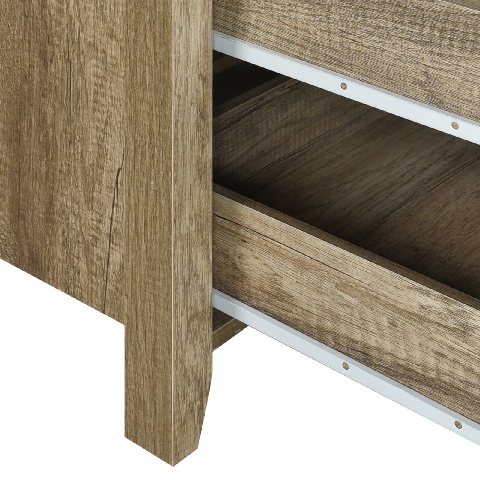 Dresser with 3 Storage Drawers in Natural Wood like MDF in Oak Colour with Mirror, Makeup Organisation & Storage