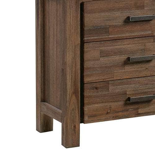 Dresser With 6 Storage Drawers In Solid Acacia & Veneer With Mirror
