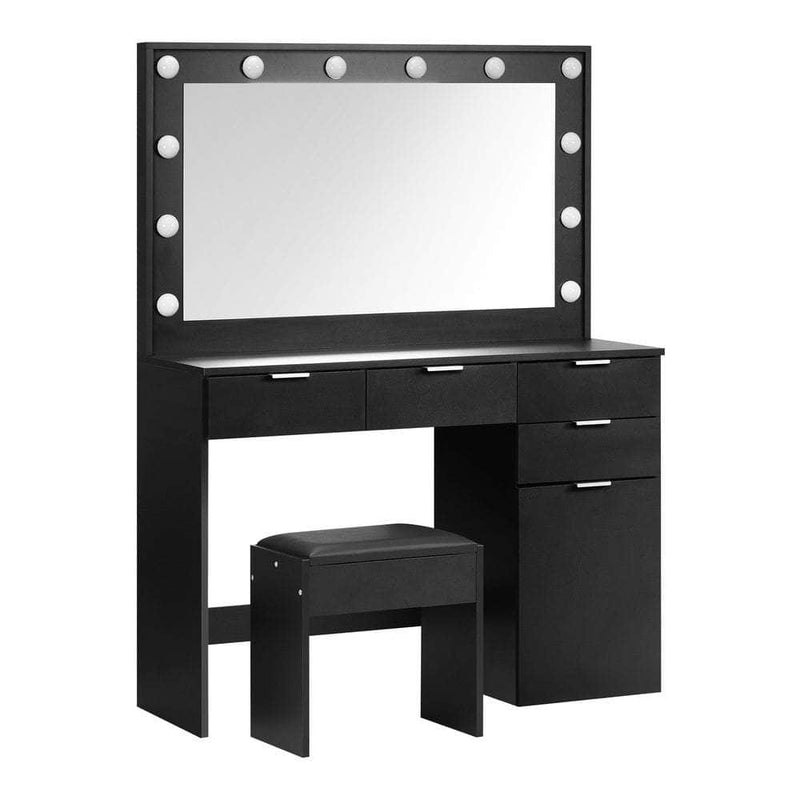Dressing Table Stool Set Makeup Large Mirror Dresser 12 LED Bulbs - Dressing Table - photo 9