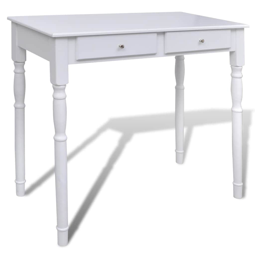 Dressing Table with 3-in-1 Mirror and Stool 2 Drawers White