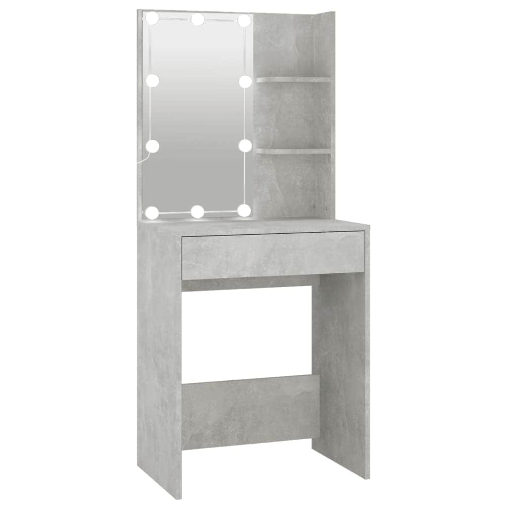 Dressing Table with LED Concrete Grey
