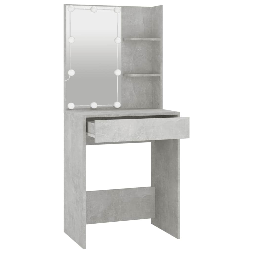 Dressing Table with LED Concrete Grey