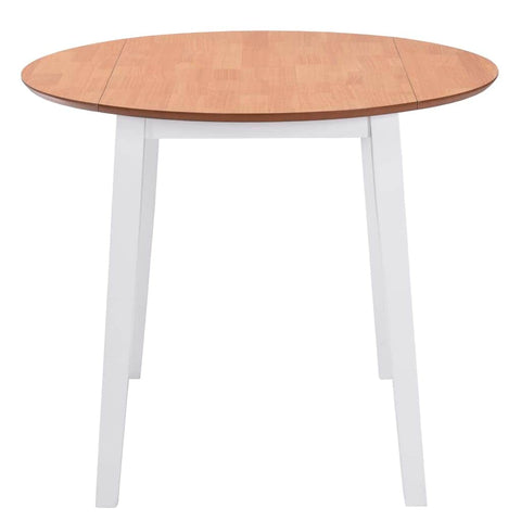 Drop-leaf Dining Table Round MDF White