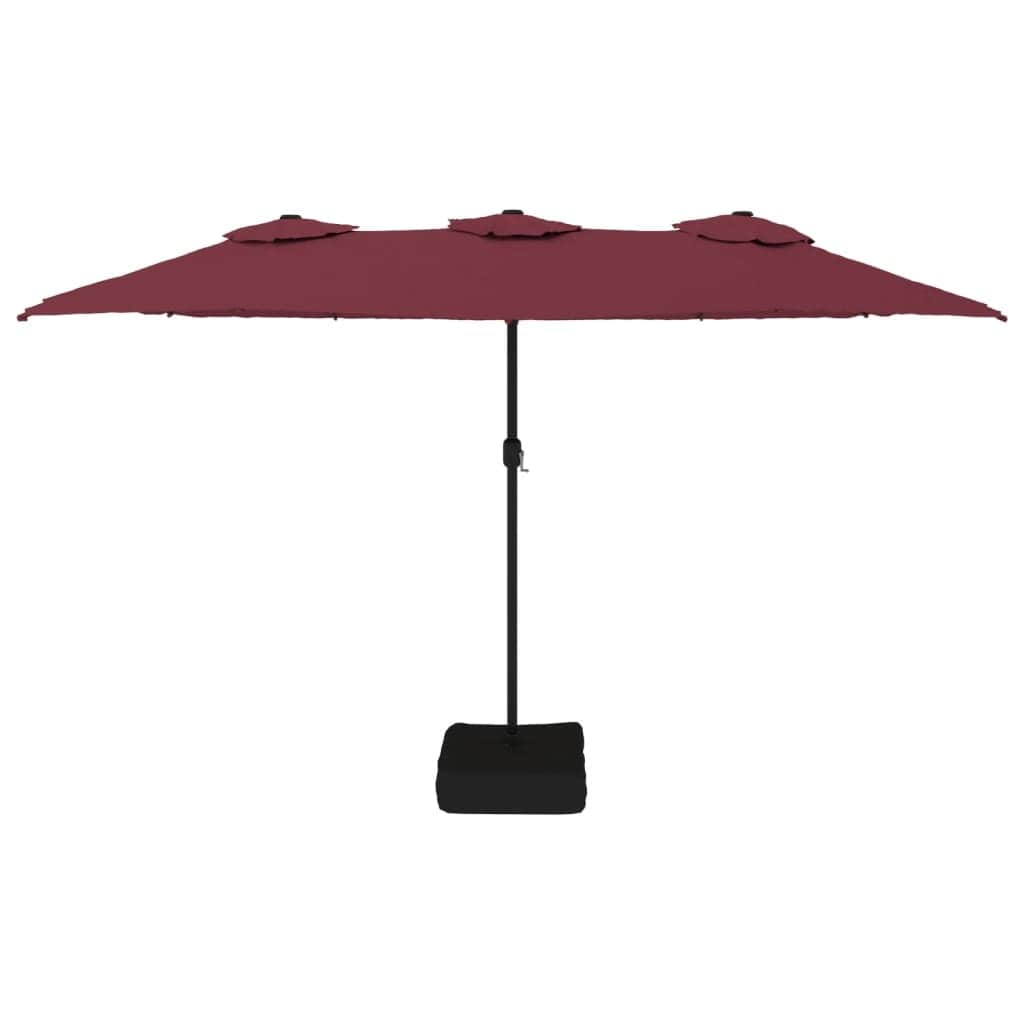 Dual Delight: Bordeaux Red Double-Head Parasol for Stylish Shade