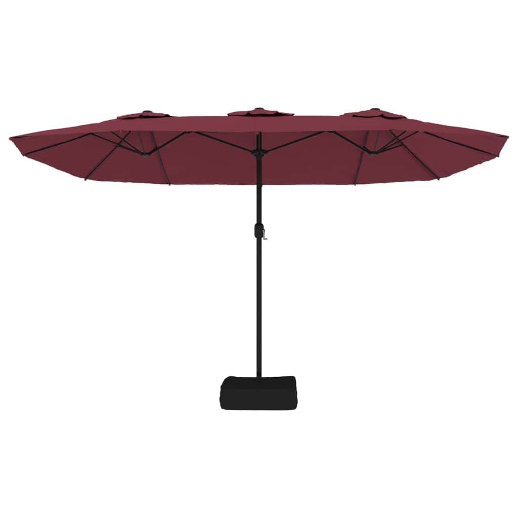Dual Delight: Bordeaux Red Double-Head Parasol for Stylish Shade