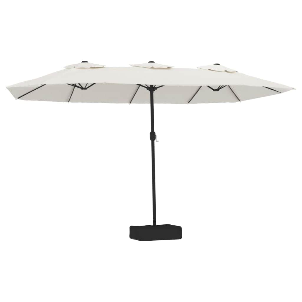 Double - Dual Delight: Sand White Double-Head Parasol for Sunlit Comfort
