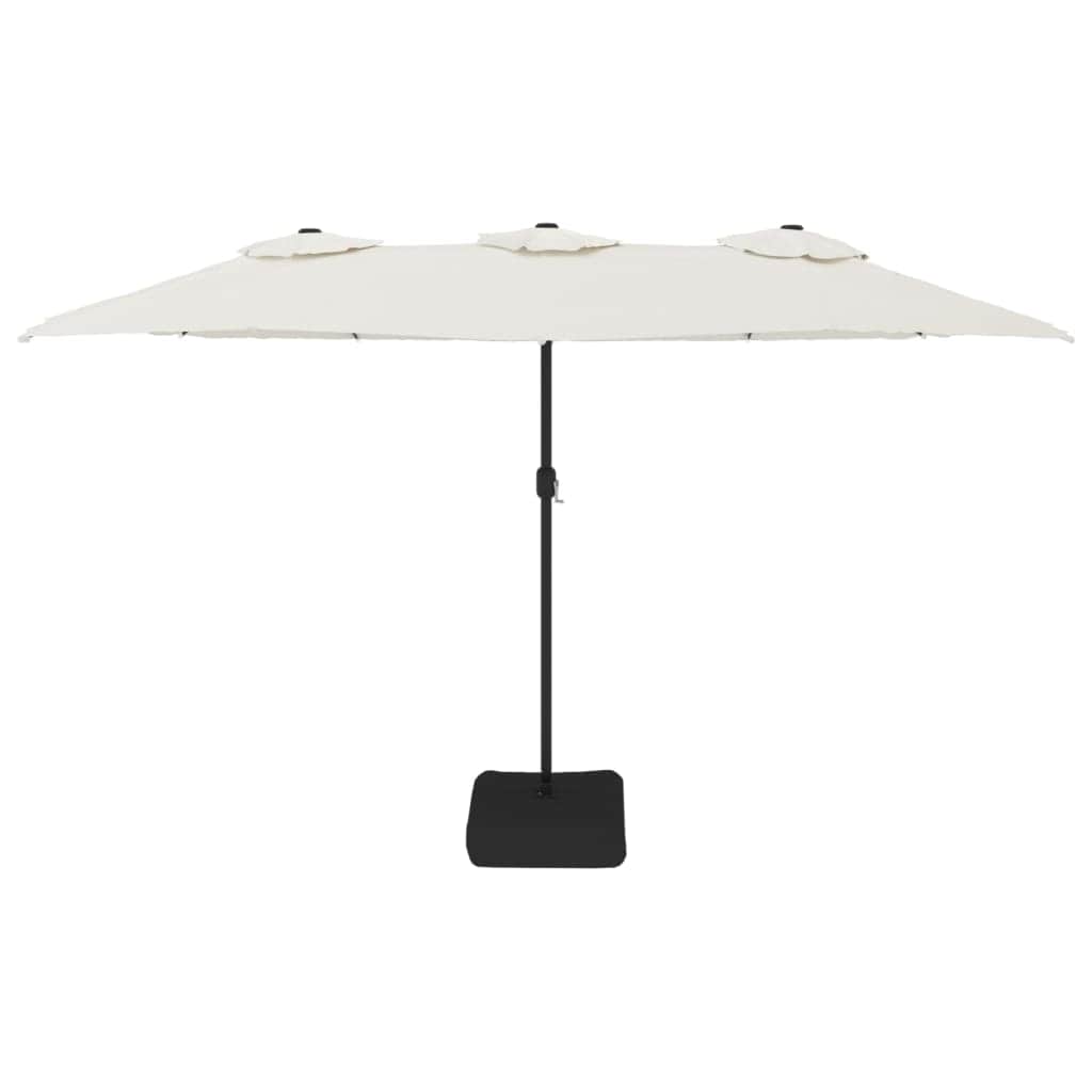 Dual Delight: Sand White Double-Head Parasol for Sunlit Comfort | White colour