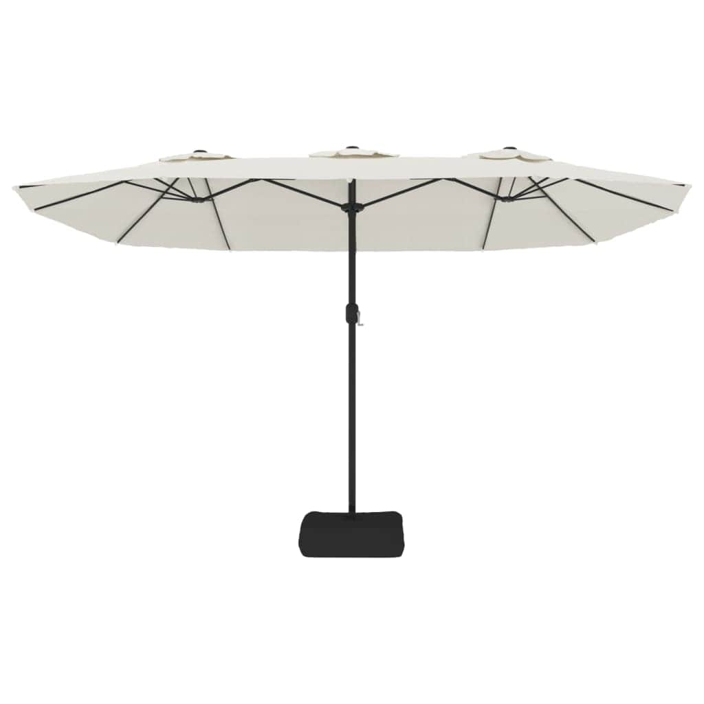 Dual Delight: Sand White Double-Head Parasol for Sunlit Comfort