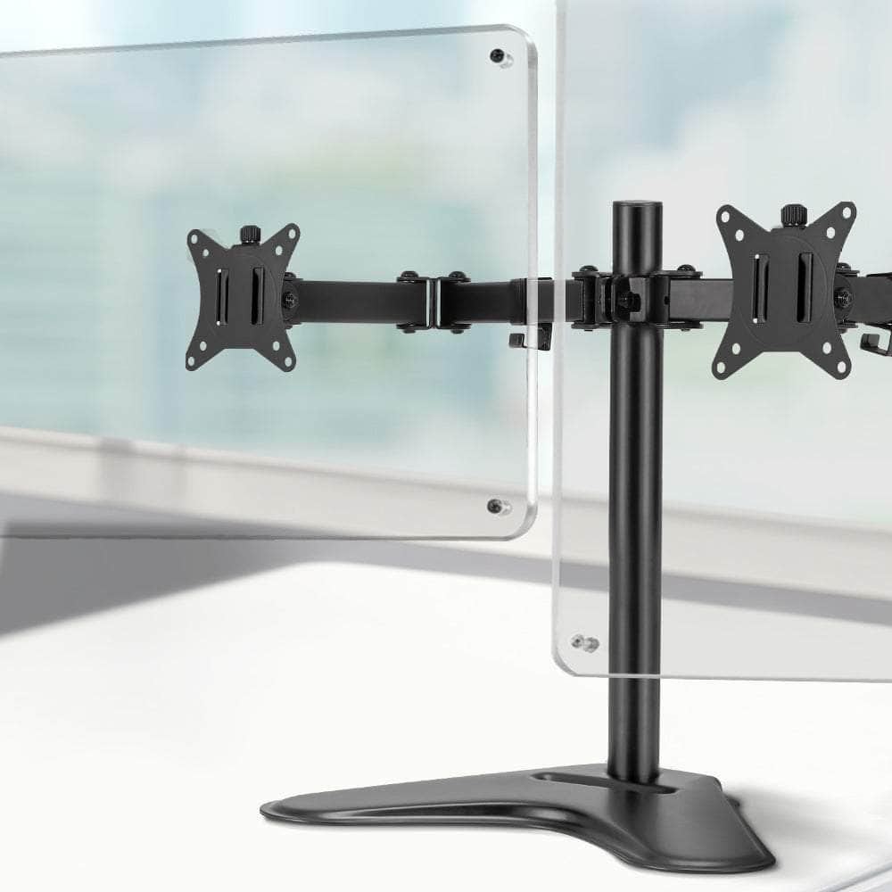 Dual HD LED Monitor Arm Stand TV Mount Holder 2 Arm Display Freestanding