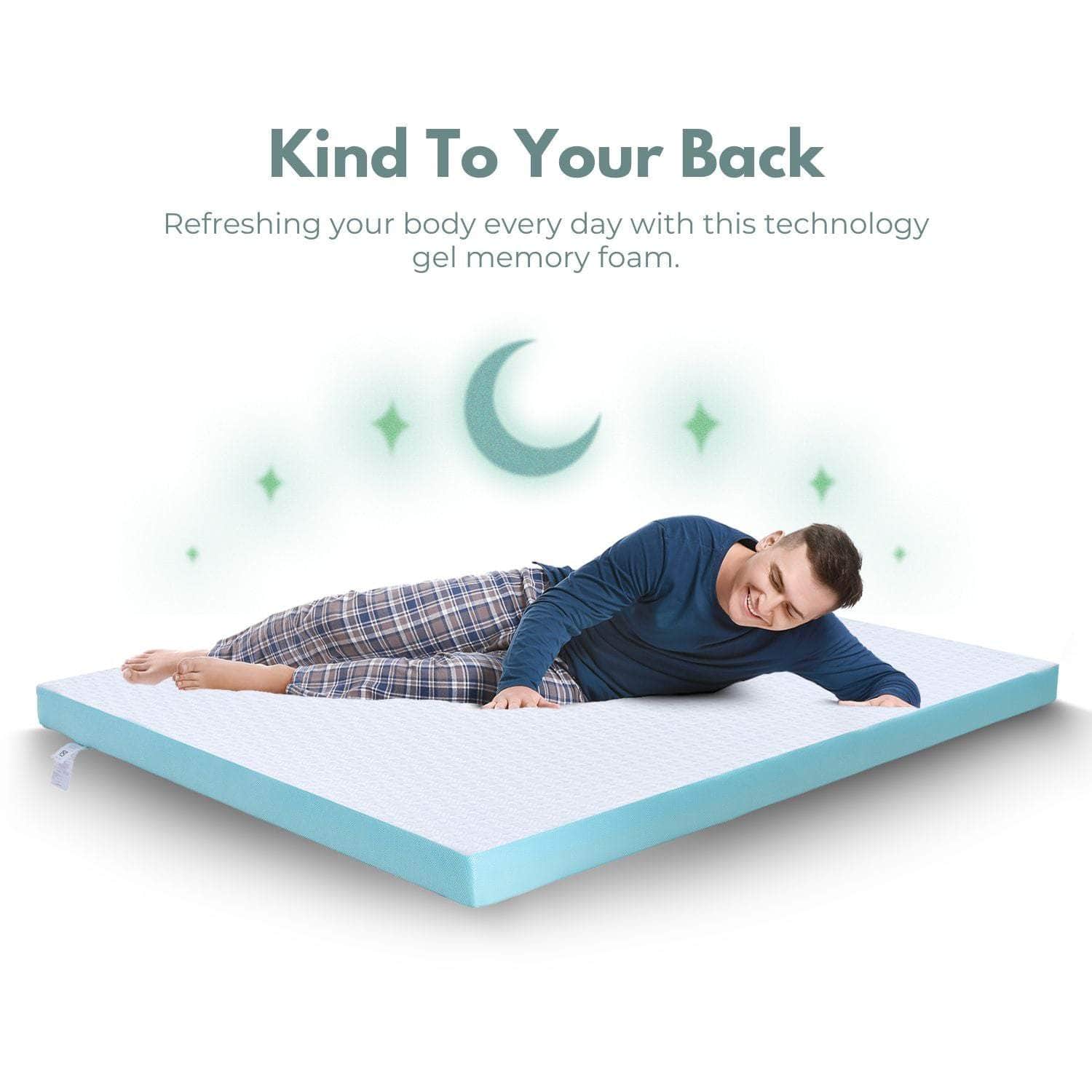 Dual Layer Mattress Topper 3 Inch With Gel Infused (Queen)