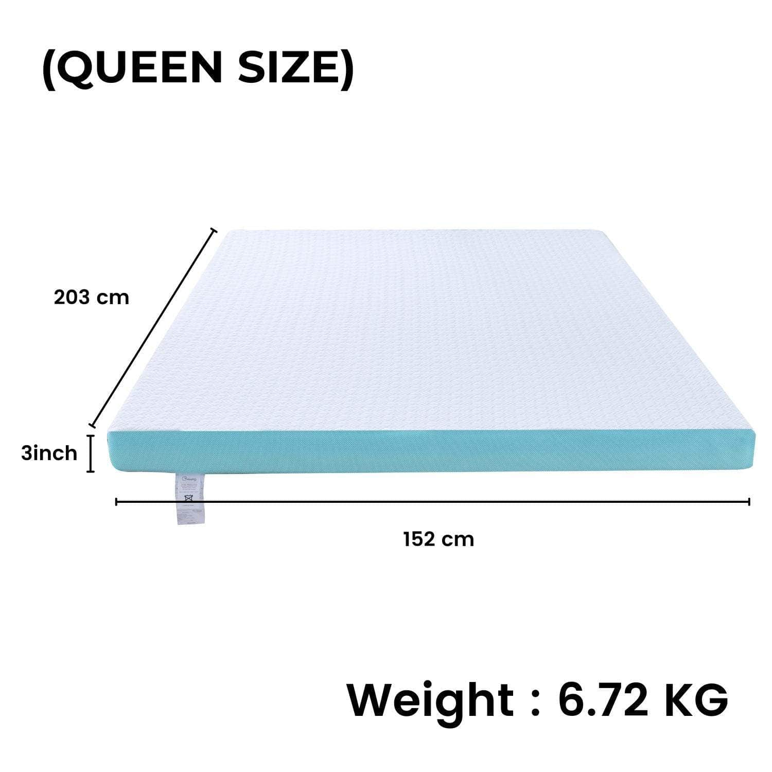 Dual Layer Mattress Topper 3 Inch With Gel Infused (Queen)