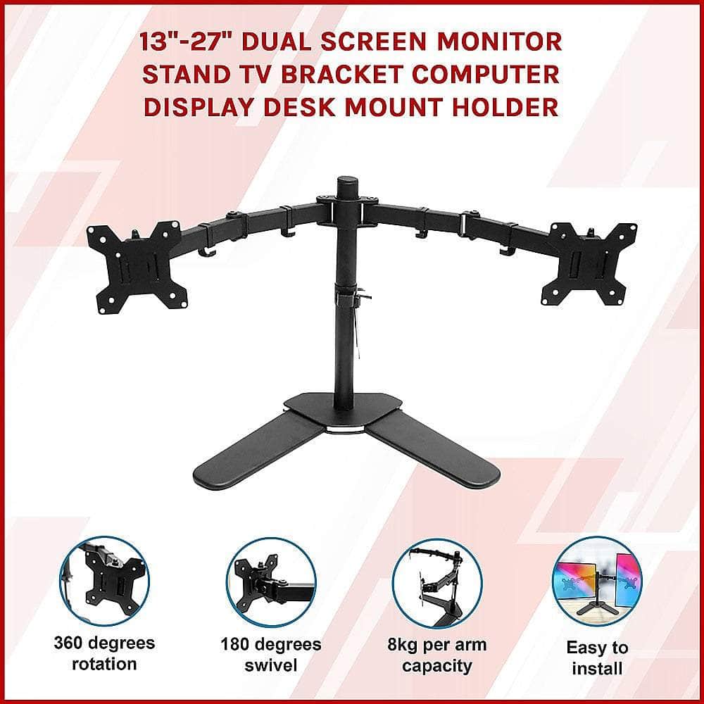 Dual Monitor Stand - 13"-27" Desk Mount