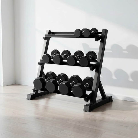 Dumbbell Rack Heavy Duty 3-Tier Home Gym Fitness Stand